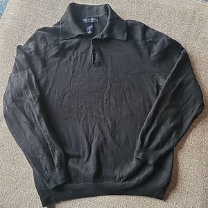 Women XL Extra Fine Merino Wool Travel pullover Polo Black Sweater Davis  Squire